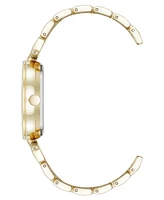 Nine West Women's Quartz Gold-Tone Metal Alloy Floral Dial Watch