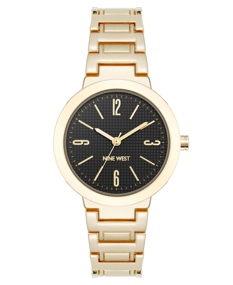 Nine West Women's Quartz Everyday Round and Gold-Tone Metal Alloy Watch