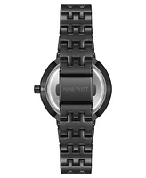 Nine West Women's Quartz Gray Metal Alloy Embossed Floral Dial Watch, 32mm