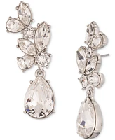 Givenchy Silver-Tone Crystal Cluster Drop Earrings