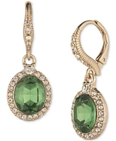 Givenchy Pave & Stone Oval Halo Drop Earrings