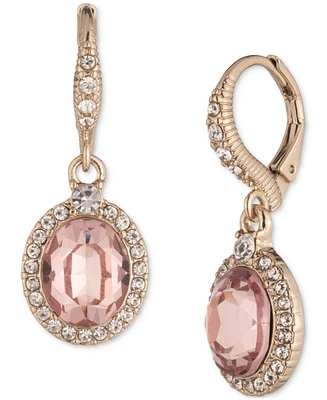 Givenchy Pave & Stone Oval Halo Drop Earrings