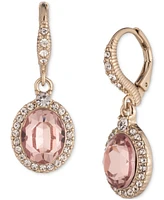 Givenchy Pave & Stone Oval Halo Drop Earrings