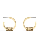 Coach Small Signature Quilted Tube Huggie Earrings