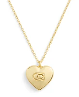 Coach Signature Puffy Heart Pendant Necklace