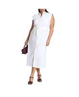 Eloquii Plus Size Elements Midi Sleeveless Shirt Dress