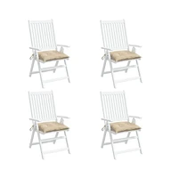 Chair Cushions 4 pcs Beige 15.7"x15.7"x2.8" Oxford Fabric