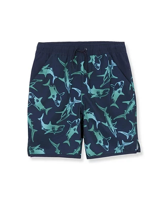 Lands' End Boys Husky Stretch Hydroliner Sport Swim Trunks