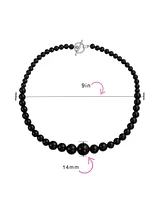 Bling Jewelry Elegant Simple Graduated Round Created Bead Ball Strand Necklace 16 -18 Inch