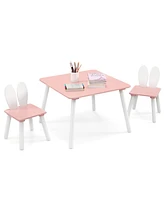 3 Pieces Kids Table and Chairs Set for Arts Crafts Snack Time