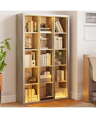 15 Cube Bookcase Storage Shelf Organizer with Led Lights Horizontally or Vertically Use