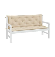 Garden Bench Cushions 2 pcs Beige 59.1"x19.7"x2.8" Oxford Fabric