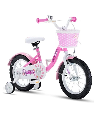 RoyalBaby Chipmunk 16" Bicycle w/ Basket, Training Wheels & Kickstand, Pink