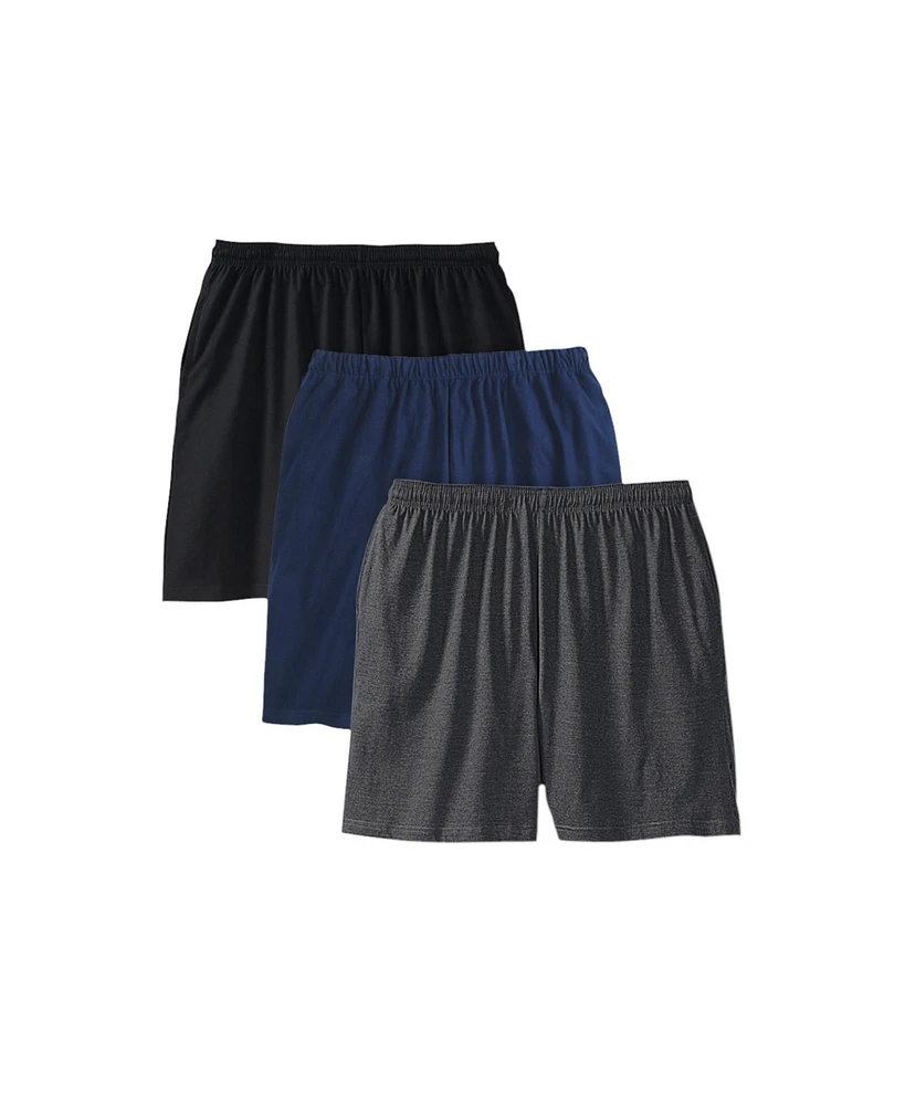 KingSize Big & Tall Lightweight Jersey Shorts 3-Pack