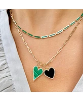 The Lovery Malachite Bar Necklace 14K Gold 16 inches