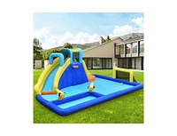 6-in-1 Inflatable Water Slide Park with Blower Fun Outdoor Playset for Kids