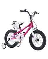 RoyalBaby Freestyle 16" Kids Bike w/Training Wheels & Kickstand, Fuchsia