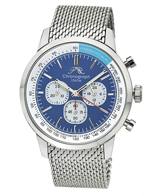 Simon Stainless Steel Chronograph Silver Tone & Blue Men's Watch 1321CSIS