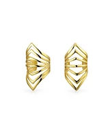 Bling Jewelry Minimalist Chevron Ear Cuff Cartilage Clip Wrap Helix Non-Pierced 14K Gold Plated