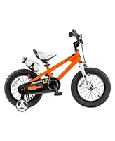 RoyalBaby Freestyle 14" Kids Bike w/Training Wheels & Water Bottle, Orange