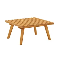 Patio Footstool with Cushion 23.6"x23.6"x11.4" Solid Acacia Wood