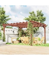 Outsunny 11' x 12.5' Outdoor Wood Pergola with Grape Trellis,