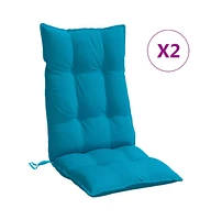 Highback Chair Cushions 2 pcs Light Blue Oxford Fabric