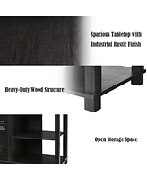 2-Tier Tv Storage Cabinet Console with Adjustable Shelves