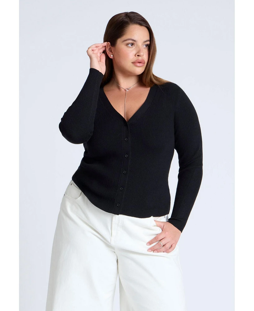 Eloquii Plus Elements Fitted Cardigan