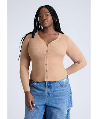 Eloquii Women's Elements Fitted Cardigan