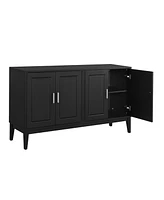 4-Door Sideboard Cabinet with Adjustable Shelf, Black