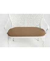 White Metal Floral Park Bench for Outdoor Spaces