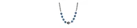 2028 Silver Tone Blue Glass Bead Necklace