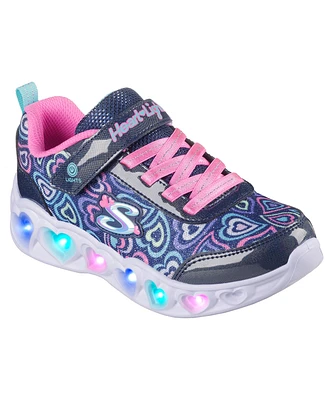 Skechers Little Girls Heart Lights - Boogie Love Stay-Put Light-Up Casual Sneakers from Finish Line