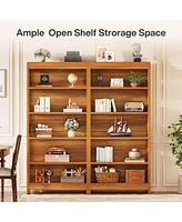 Tribesigns Bookcase, 5-Tier Wood Farmhouse Bookshelf, 70.9" Tall Freestanding Library Book Case with Open Storage Shelves, Display Shelving Organizer