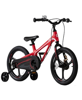 RoyalBaby Moon-5 Lightweight Magnesium Frame 14 Inch Kids Bike with Dual Hand Brakes, Training Wheels, Bell, and Tool Kit for Boys and Girls, Red