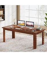 Tribesigns Modern Executive Office Desk, 70.87-Inch Large Wood Computer Desk Study Writing Table for Home Office, Walnut