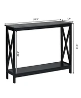 2-Tier Console X-Design Sofa Side Accent Table
