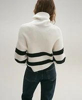 Mango Women's Striped Ribbed-Knit Sweater