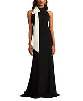 Tadashi Shoji Sims Shoulder Bow Halter Gown