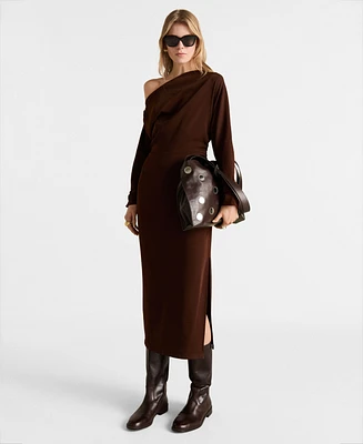 Mango Women's Gathered Details Asymmetrical Dress