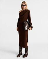 Mango Women's Gathered Details Asymmetrical Dress