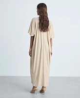 Mango Women's Gathered Neckline Lurex Dress