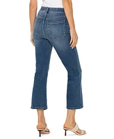 Liverpool Los Angeles Petite Gia Crop Flare Button Fly Jeans