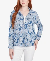 Ruby Rd. Petite Baroque Paisley Soft Button Long Sleeve Jacket