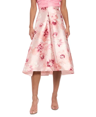 Muse Women's Pleated Floral Organza Skirt