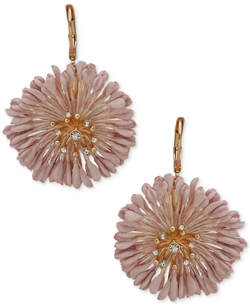 lonna & lilly Gold-Tone Crystal & Gypsum Flower Drop Earrings