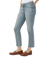 Silver Jeans Co. Women's Suki Mid-Rise Curvy-Fit Straight-Leg Cropped Denim