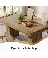 Tribesigns 55-Inch Dining Table for 4-6, Rectangular Room with Sturdy Legs, Wood Kitchen Dinner Table, Farmhouse