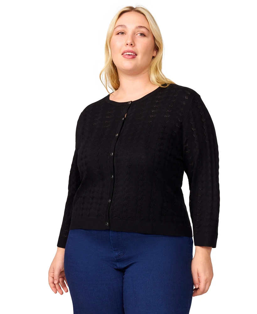 Melissa Paige Plus Button-Down Sweater, Exclusively at Macy's